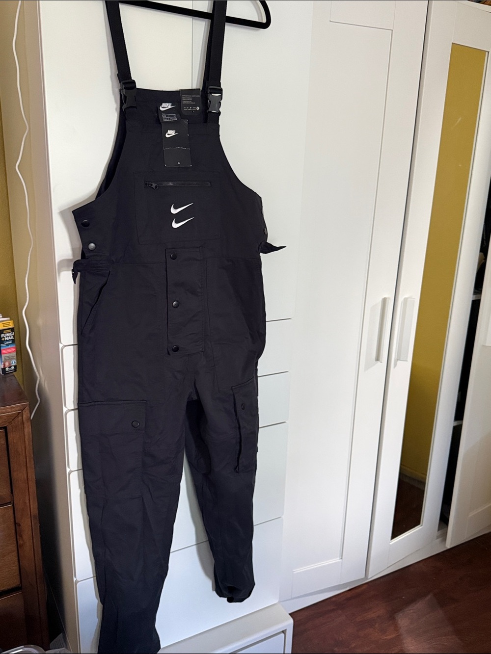 Nike Black Utility Bib Jumpsuit with Swoosh